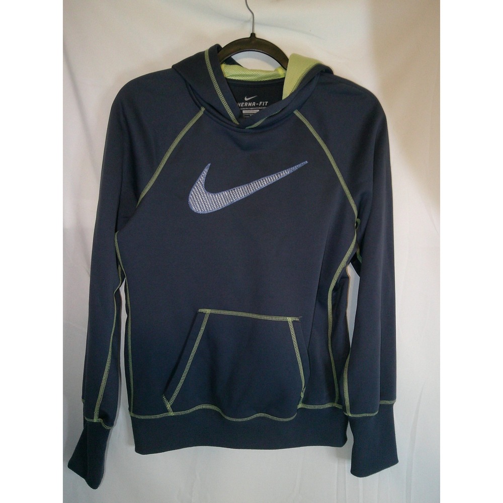 Nike Therma Fit Hoodie Pullover Women's‎ Medium Blue Athletic Activewear